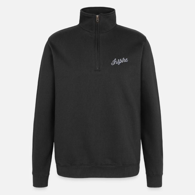 Inspire bestickt - Quarter-Zip-Sweatshirt - Schwarz
