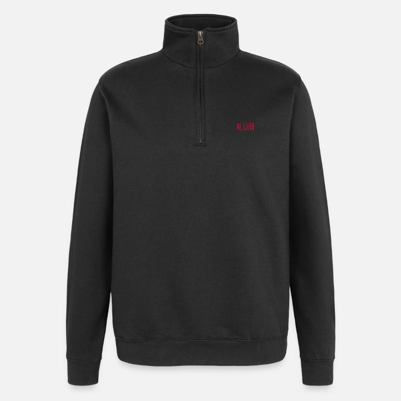 Aloha - Sweatshirt med 1/4 lynlås - sort