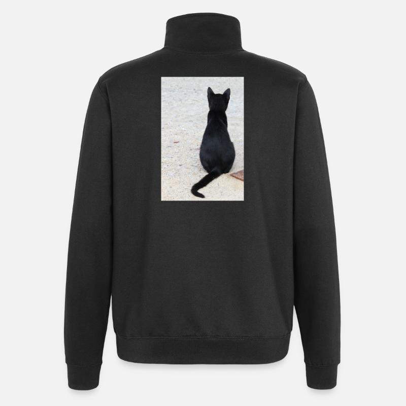 Katze Kätzchen Katzenshirt Geschenk - Quarter-Zip-Sweatshirt - Schwarz