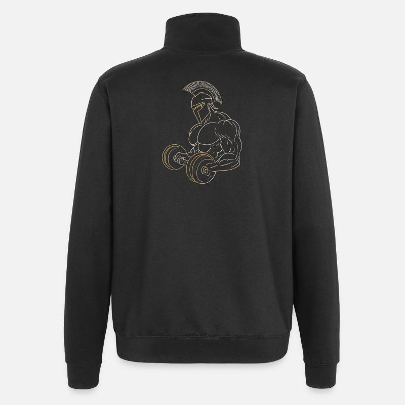 Spartiate Haltères Dorés - Sweat à zip 1/4 - noir