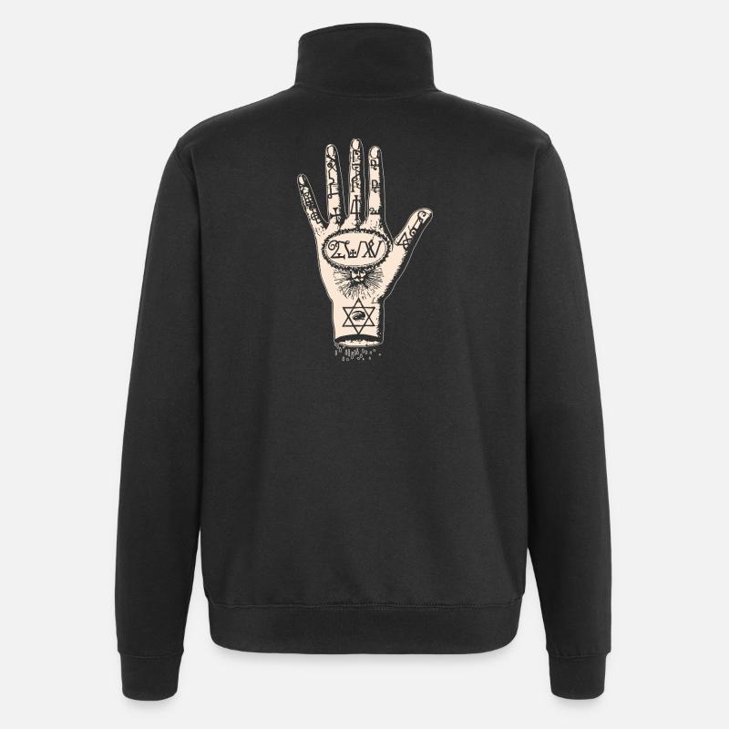 Hand drawing in tarot style - Quarter-Zip Sweatshirt - black
