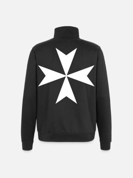 Croix de Malte - Sweat à zip 1/4 - noir