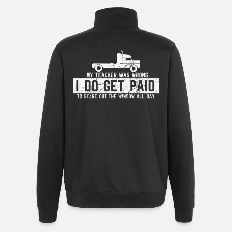 Chauffeur de camion - Sweat à zip 1/4 - noir