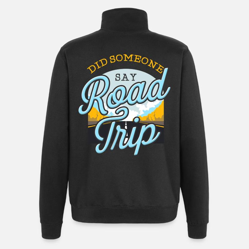 Voyage sur la route - Sweat à zip 1/4 - noir