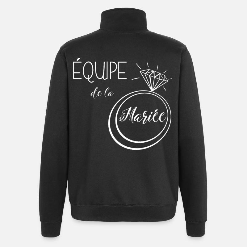 équipe de la mariée - Sweat à zip 1/4 - noir