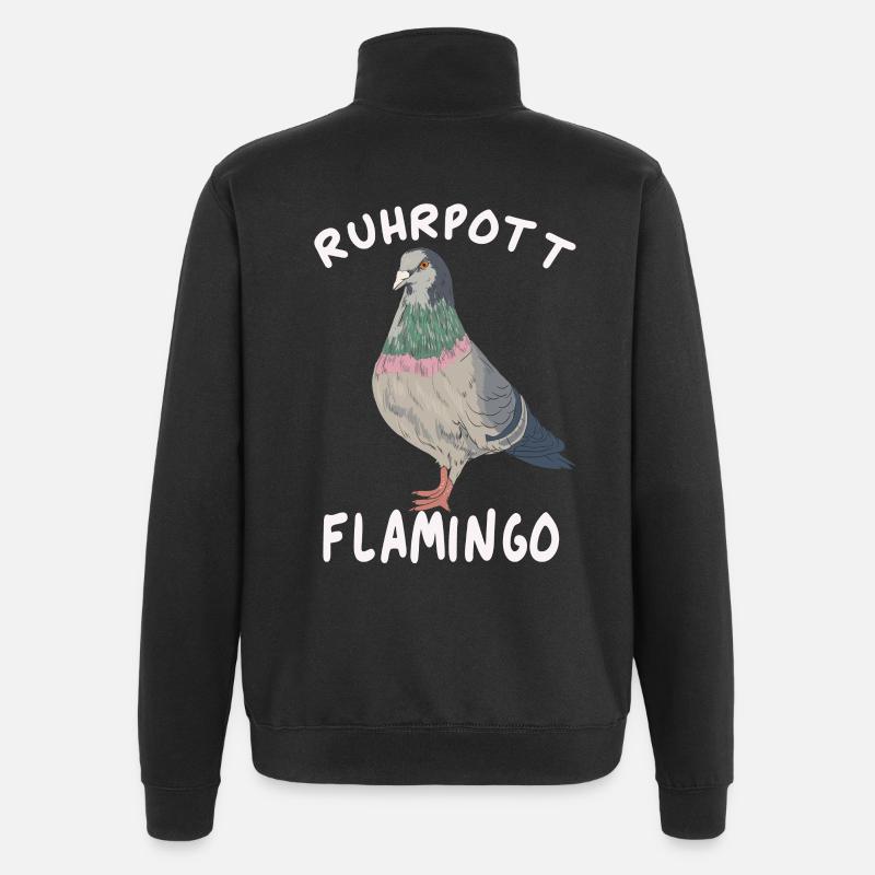 Ruhrpott Flamingo pigeon mining - Quarter-Zip Sweatshirt - black