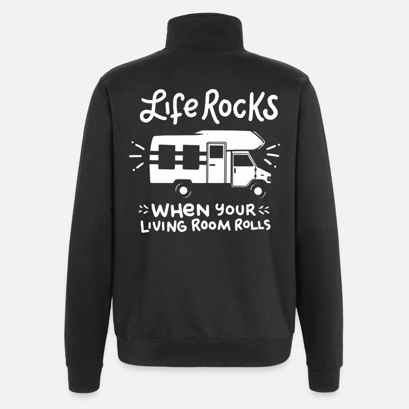 camping - Sweat à zip 1/4 - noir