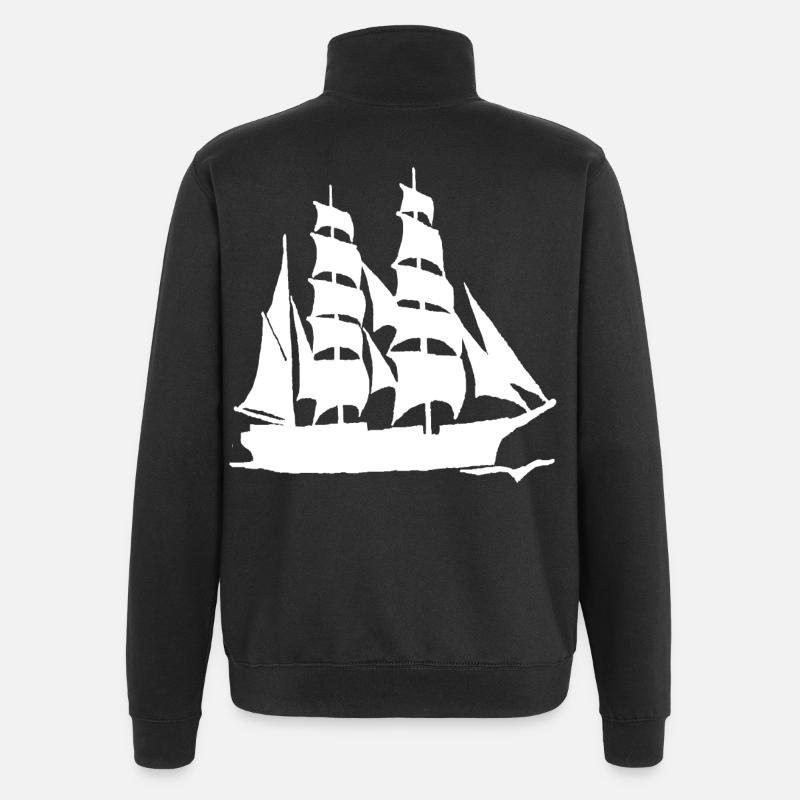 SEGELBOOT GROßFORMAT WEIß - Quarter-Zip-Sweatshirt - Schwarz
