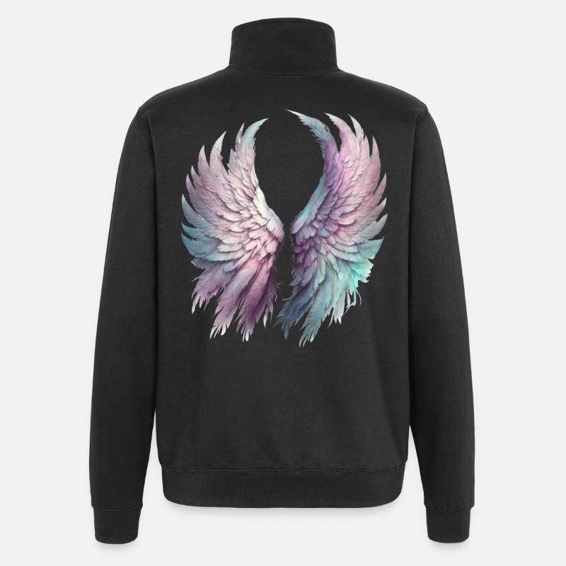 Ätherische Pastellflügel - Quarter-Zip-Sweatshirt - Schwarz