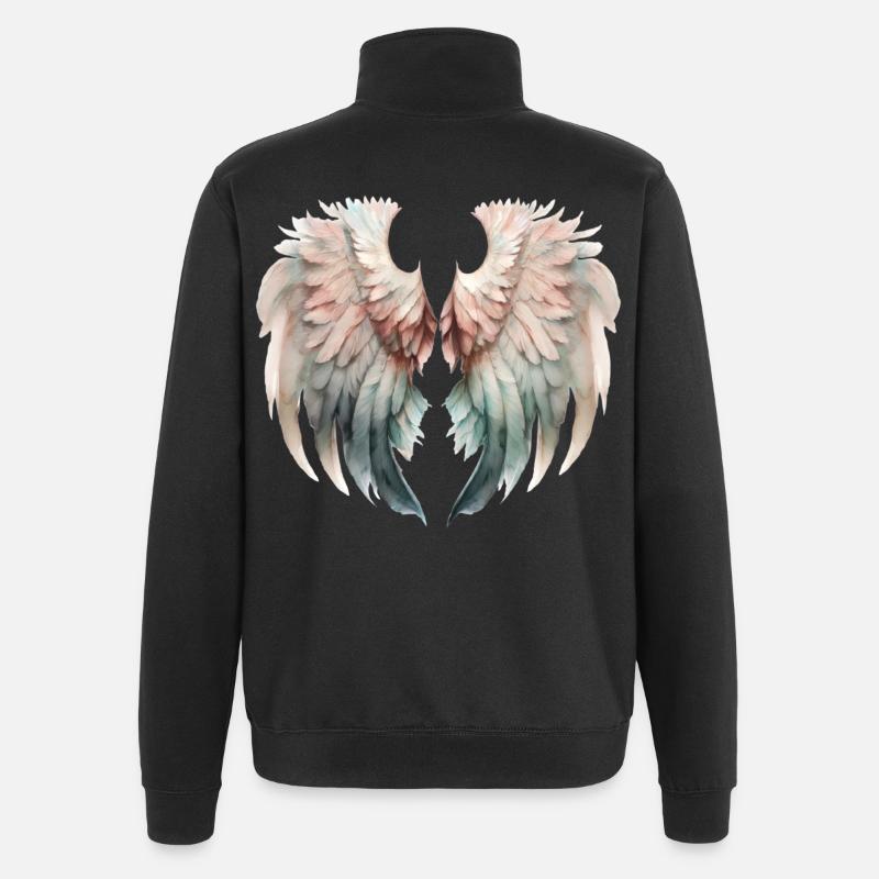 Pastel Wings Sweet Flight - Quarter-Zip Sweatshirt - black
