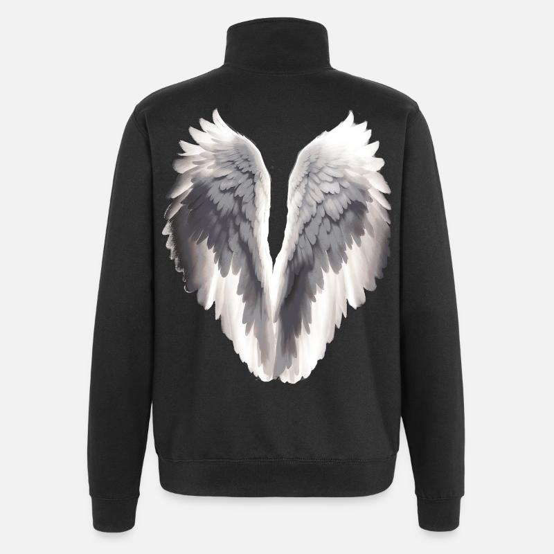 Engelsflügel - Quarter-Zip-Sweatshirt - Schwarz
