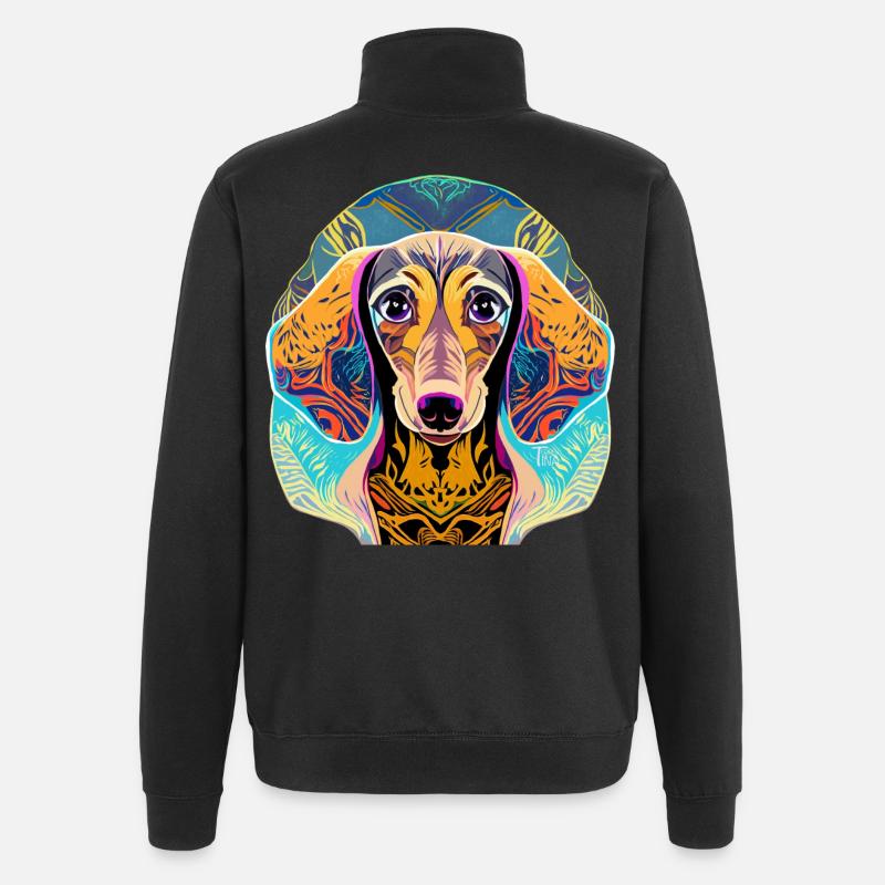 Teckel - Sweat à zip 1/4 - noir