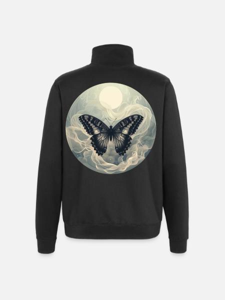 Tonalité papillon - Sweat à zip 1/4 - noir