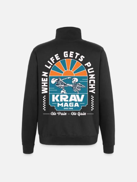 When Life Gets Punchy - Quarter-Zip Sweatshirt - black