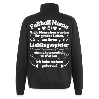 Fußball Mama Lieblingsspieler geboren - Quarter-Zip-Sweatshirt - Schwarz - Hinten - AI Model Male 178 dark (178cm)