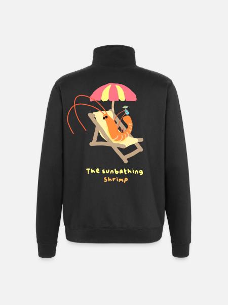 Shrimp in sunbathing - Quarter-Zip Sweatshirt - black