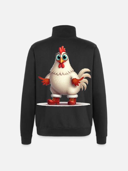 Poule fougueuse avec bottes - Sweat à zip 1/4 - noir