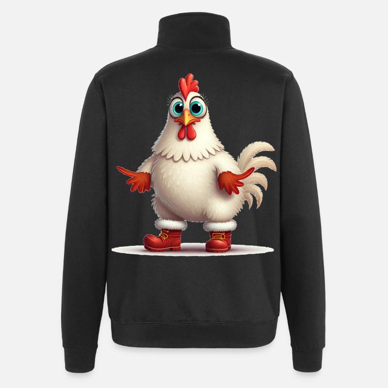 Poule fougueuse avec bottes - Sweat à zip 1/4 - noir