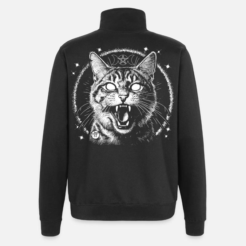 Bewitched Tabby - Quarter-Zip Sweatshirt - black