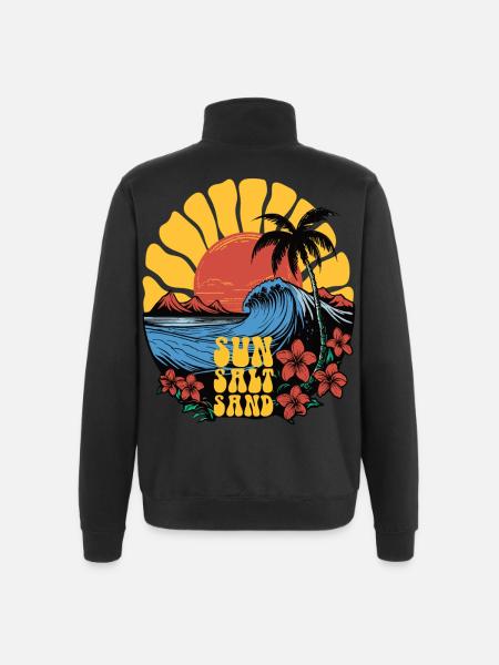 Sun, Salt, Sand! Beach Shirt! - Quarter-Zip Sweatshirt - black