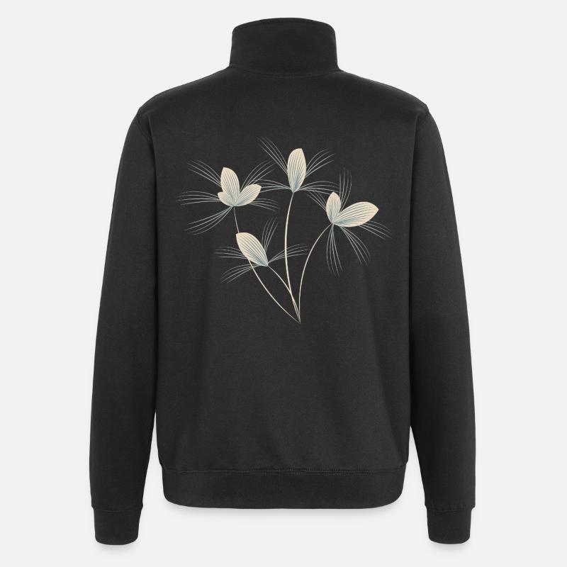 Bouquet de fleurs - Sweat à zip 1/4 - noir