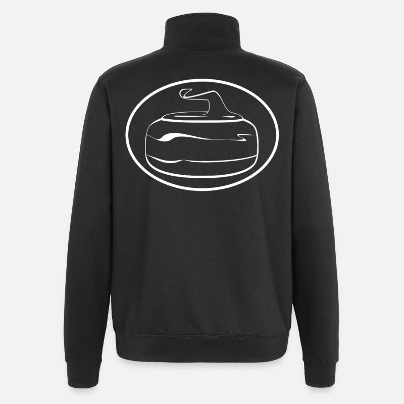 Curling ist Kunst - weiß - Quarter-Zip-Sweatshirt - Schwarz