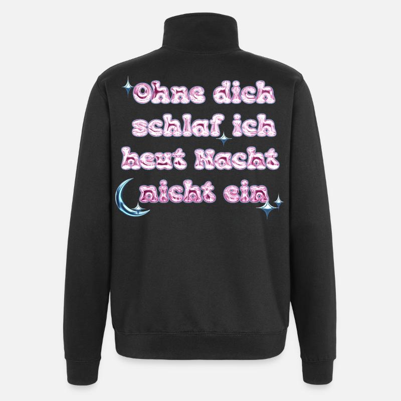 Ohne Dich - Y2K Textdesign - Quarter-Zip-Sweatshirt - Schwarz