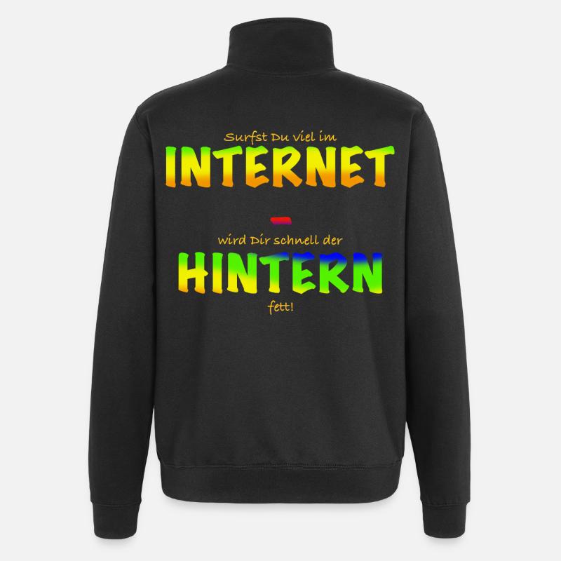 Internet butt - Quarter-Zip Sweatshirt - black