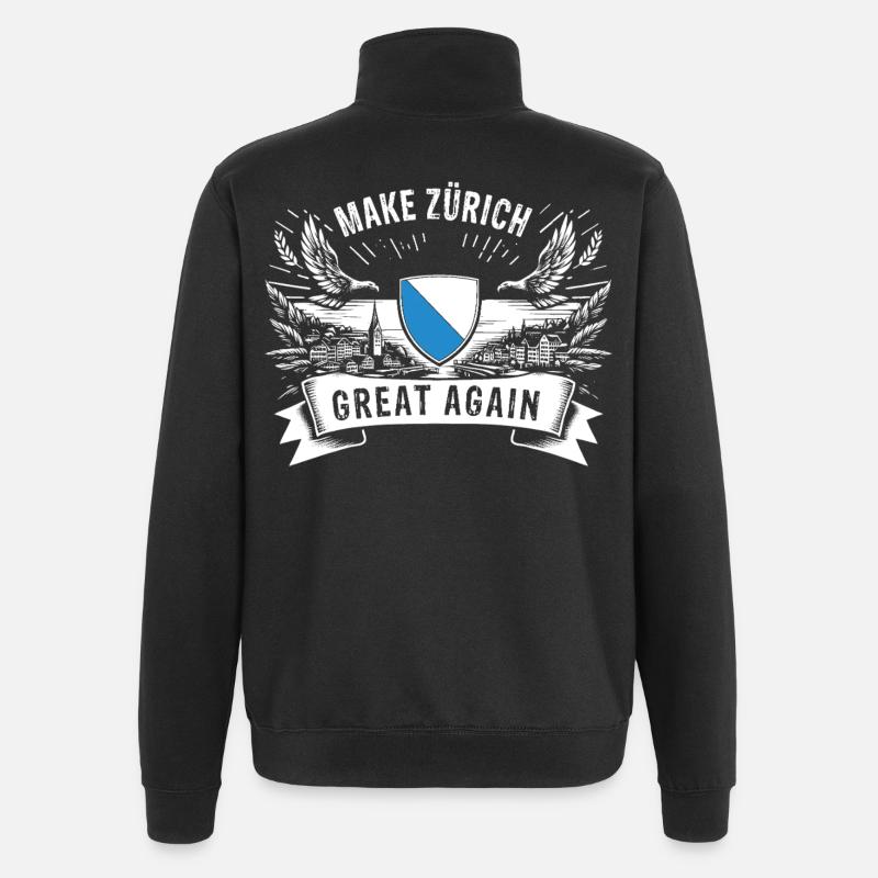 MAKE ZURICH GREAT AGAIN - Quarter-Zip Sweatshirt - black