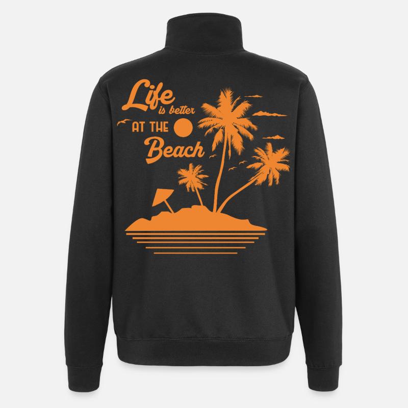 Coucher de soleil sur Palm Beach - Sweat à zip 1/4 - noir