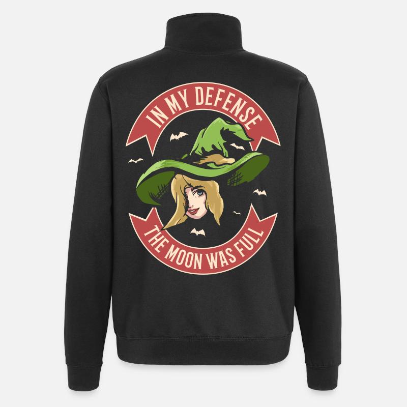 Magical witch with moon motto - Quarter-Zip Sweatshirt - black