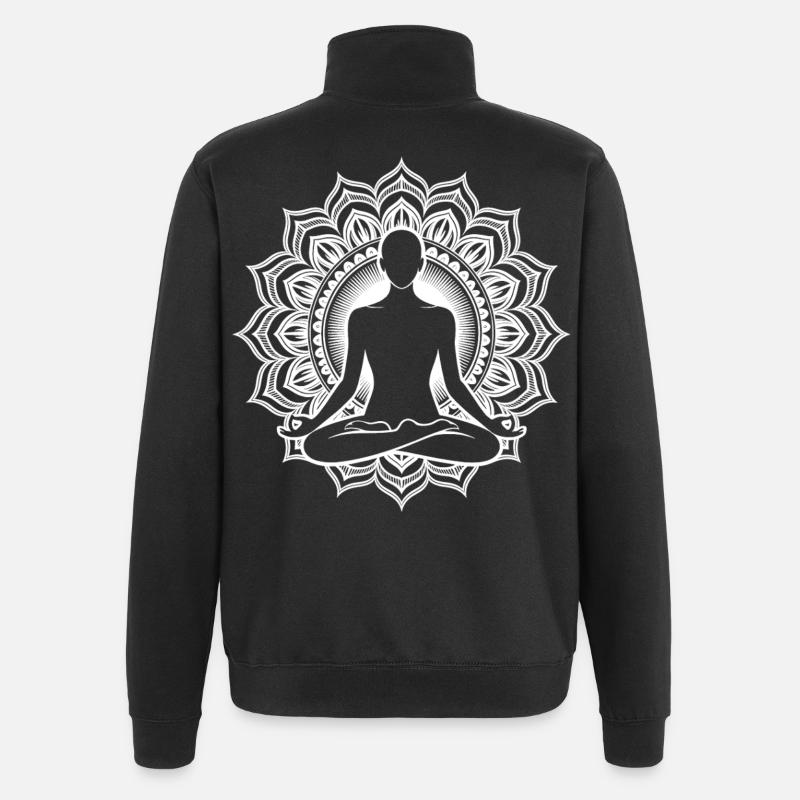 Meditation Chakra - Quarter-Zip Sweatshirt - black