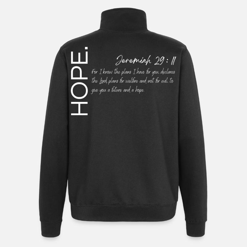 L’espoir - Jérémie 29:11 Conception chrétienne - Sweat à zip 1/4 - noir