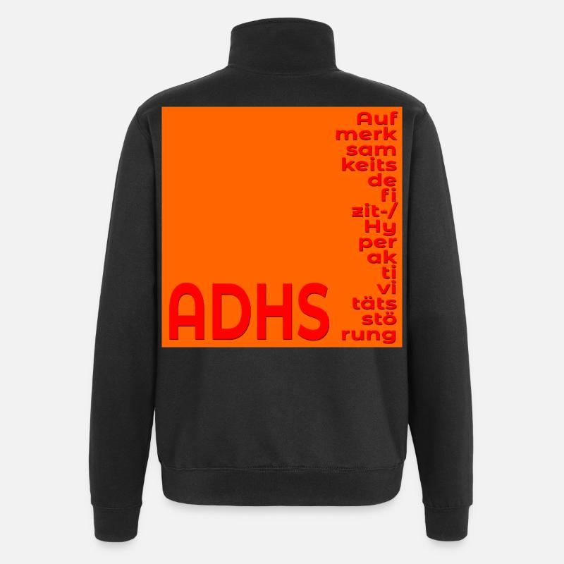 ADHD'S FOCUS CONCENTRATION - Quarter-Zip Sweatshirt - black