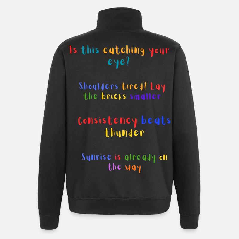 Catching Your Eye Rainbow Quote - Quarter-Zip Sweatshirt - black