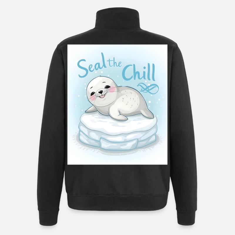 Versiegeln Sie die Kälte - Quarter-Zip-Sweatshirt - Schwarz