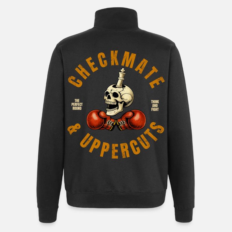 Checkmate & Uppercuts - Quarter-Zip Sweatshirt - black