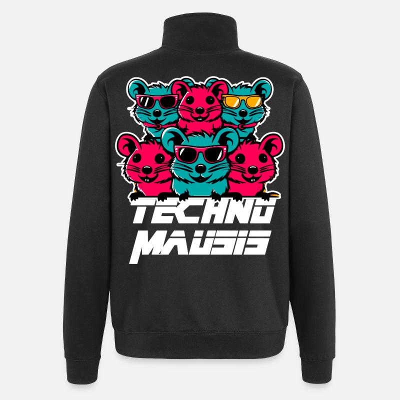 Techno Mausis - Sweat à zip 1/4 - noir
