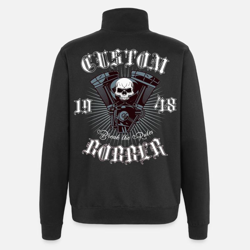 Bobber Chopper Motorcycle Design - Quarter-Zip Sweatshirt - black