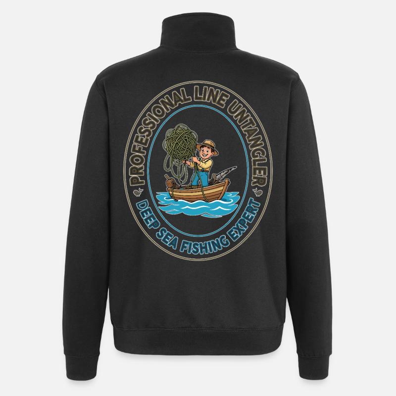 Deep Sea Line Unangler Patch - Quarter-Zip Sweatshirt - black