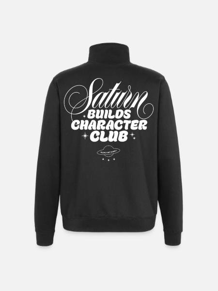 Saturn formt Charakter Club - Quarter-Zip-Sweatshirt - Schwarz