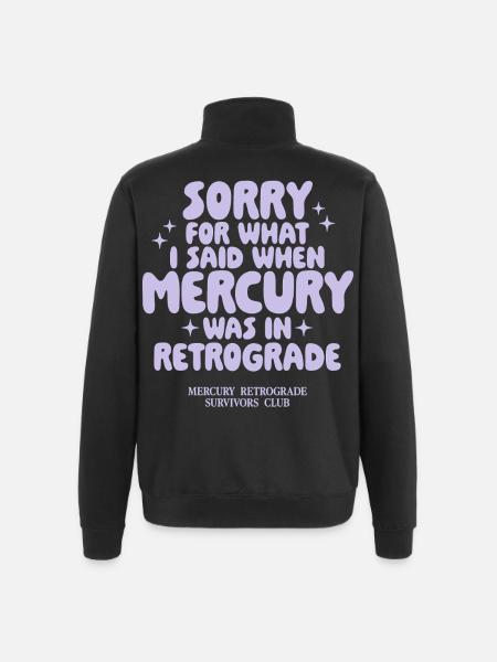 Mercury Retrograde Survivors Club - Quarter-Zip Sweatshirt - black
