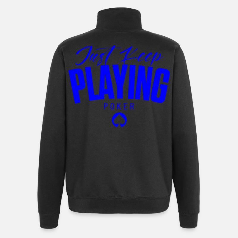 POKER -keep playing poker - luxurious design - Sweat à zip 1/4 - noir