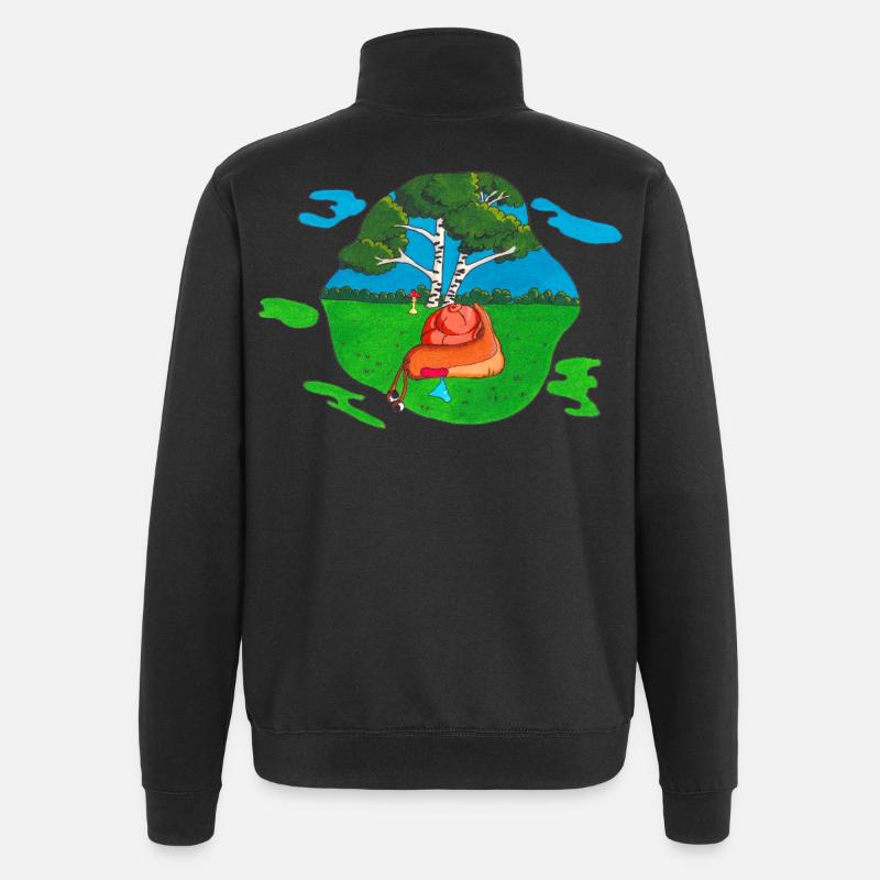 Mushroom for back - Quarter-Zip Sweatshirt - black