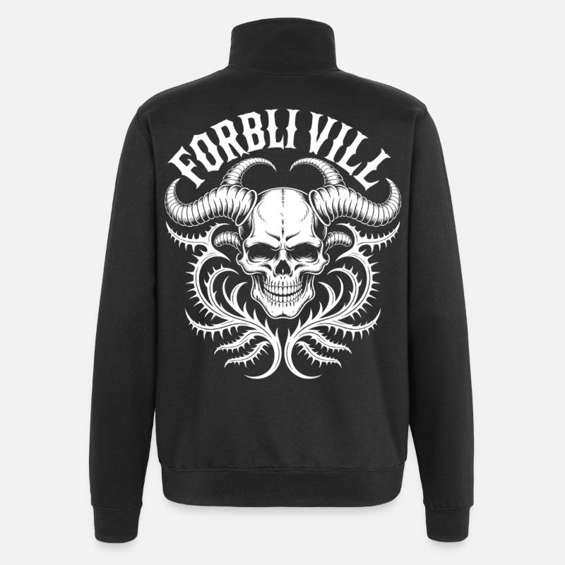 Gorblin Villa Schädel - Quarter-Zip-Sweatshirt - Schwarz