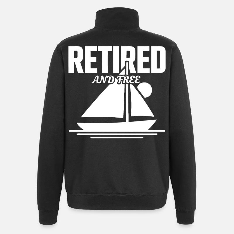 Frei im Ruhestand - Quarter-Zip-Sweatshirt - Schwarz