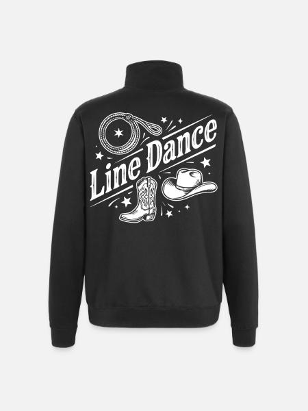 Line Dance Western Motif - Quarter-Zip Sweatshirt - black