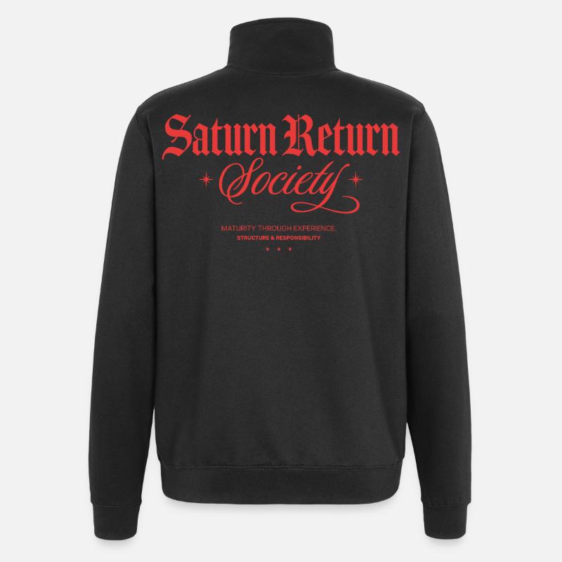 Société du Retour de Saturne - Sweat à zip 1/4 - noir