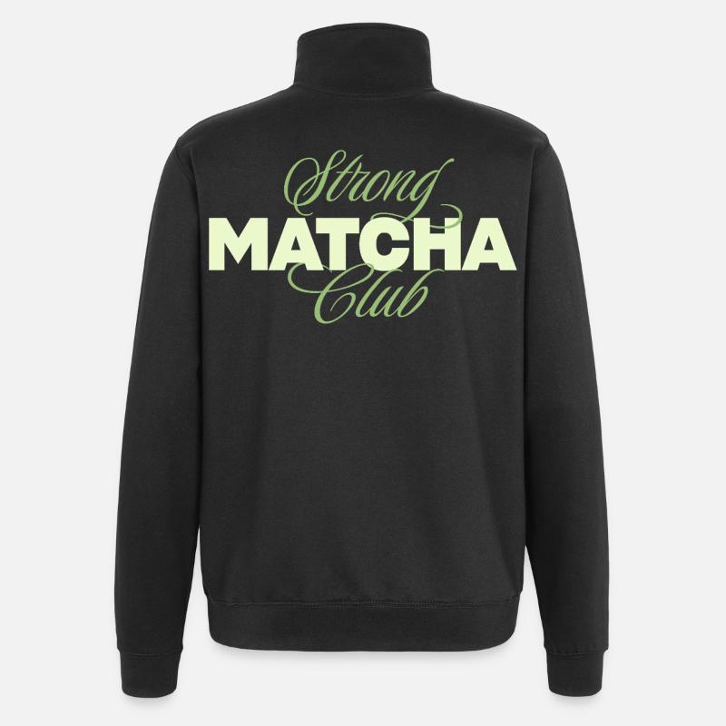 Starker Matcha Club - Quarter-Zip-Sweatshirt - Schwarz