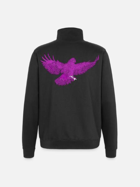 Greifvogel im Flug, Andersfarbig - Quarter-Zip-Sweatshirt - Schwarz